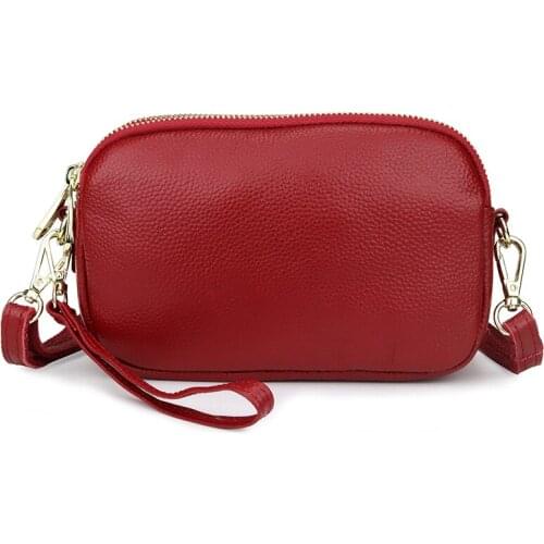 European And American Cross-body Bags Large Capacity Three Zipper Lining Clutch Bags Genuine Leather Female Messenger Bag 2019