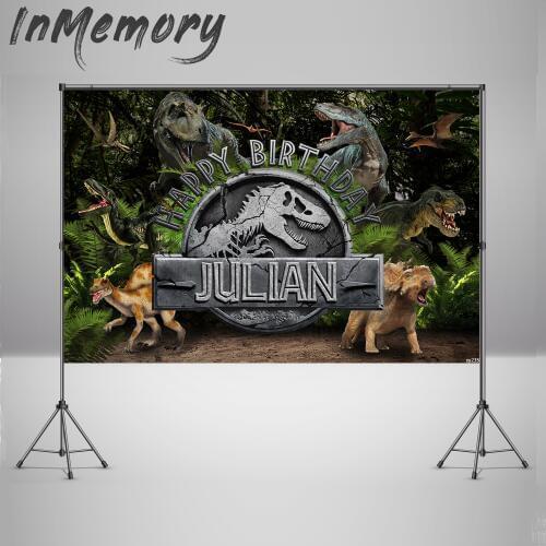 Photography Backdrops Forest Jungle Party Children 1st Birthday Photo Prop Studio Jurassic Park Background Banner Vinyl