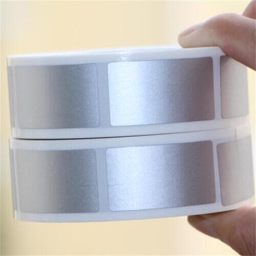 Scratch Off Sticker 23x42mm 1000pcs Glossy Silver Color Blank For Secret Code Cover Password Stripe Card Film