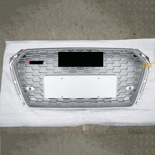 For rs4 style front enchants mesh honeycomb grill gloss Silver cover for audi a4 / s4 b9 2017 17 2018 18 2019 19