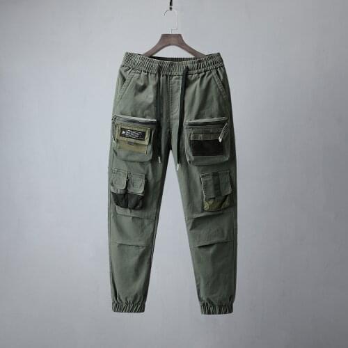 HIP HOP Streetwear Sport 2021 Spring Autumn Rock Black GREEN MenS Pocket Harem Pants Fashions Joggers Casual Skateboard Trouser