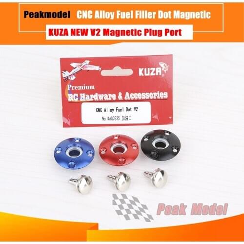 KUZA CNC Alloy Fuel Filler Dot Magnetic Plug Magnetic Port for RC Aircraft Smoking System Fuel Gas Airplane Fuel Filler Port