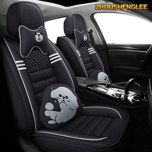 ZHOUSHENGLEE FLAX car sear cover For skoda karoq dodge ram 1500 suzuki ignis citroen c4 grand picasso ford explorer car seats