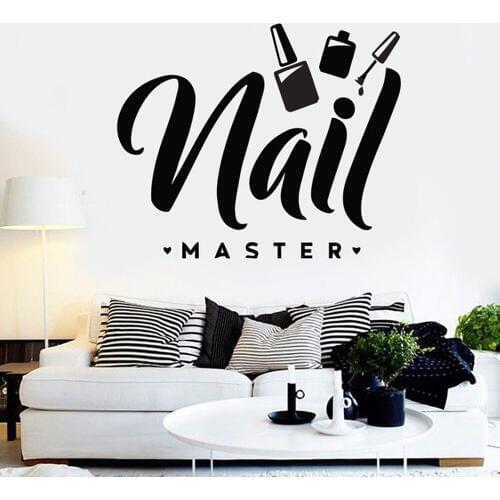 Manicuse shop nail master decorative wall stickers removeable waterproof vinyl ornament wall decals PVC manicuse shop decors 231