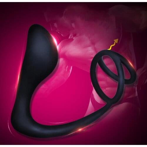 Prostate Massager Anal Plug Vibrators Masturbators Soft Silicone G-spot Masturbation Penis Ring Delay Ejaculation for Sex