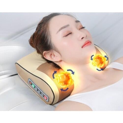 Massage Pillow Relax Vibrator Shiatsu Device Healthy Body Relaxation Electric Cervical Heat Massage Shoulder Back Neck Massager