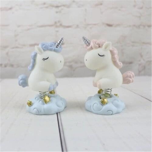 Cute Decoration Shaking Head Nodding Unicorn Doll Cartoon Car Dashboard Decorative Toys Auto Ornament Adornment Accessories Gift
