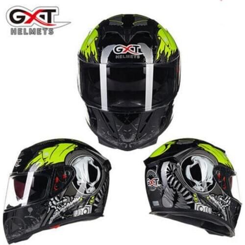 2019 New Knight safety protection GXT Full Face Motorcycle Helmets ABS Double lens Motorbike helmet with PC lens visor 18 colors