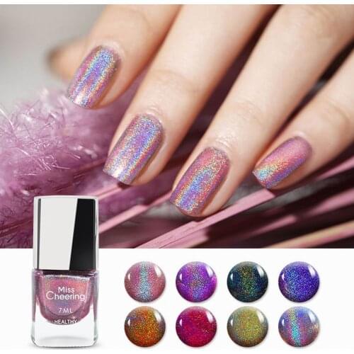 New Diamond Laser Sequin Nail Polish Eco-friendly Colorful Symphony Laser Nail Polish 7ml