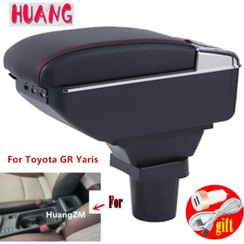 For Toyota GR Yaris Armrest Box For Toyota Yaris Cross Interior Parts Car Armrest box Retrofit parts with USB LED 2020 2021