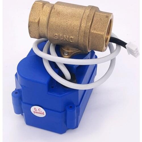 Wired Motorized Brass Ball Valve 3pin DN15 DN20 DN25 For WZ805 WZ806 Water leakage Sensor Detector
