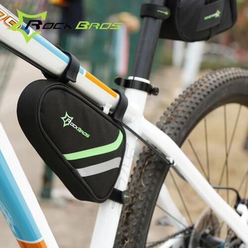 ROCKBROS Outdoor Triangle Bag Cycling Bike Tube Bag Reflective Bicycle Repair Tool Bag Bicycle Frame Front Bag Bolso