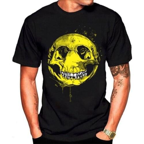 Happy Skull T Shirt T-Shirt MenS Tee Summer T Shirt Euro 100% Cotton Sports Fitness Plus Size Christmas Gift
