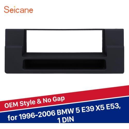 Seicane 1 DIN Car Radio Fascia DVD Player Panel Frame for 1996 1997 1998-2006 BMW 5 E39 X5 E53 Dash Stereo Trim Installation Kit