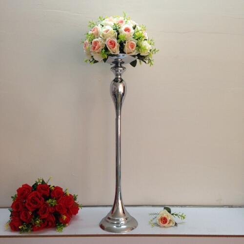 Silver 75cm height wedding table centerpiece flower vase candle holders wedding party T-Stage decoration 10pcs/lot