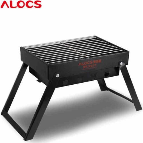 Alocs Outdoor Cold Rolled Plate Burn Oven Camping BBQ Grill Portable Folding Charoal Grills Carbon Ovens Safety Health