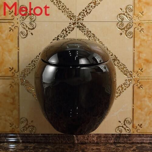 Wall-mounted black toilet, small-sized household hanging toilet, color toilet, wall-mounted wall-mounted toilet