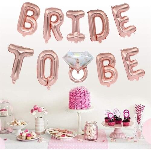 To Be Foil Letter Balloons Rose Gold Bride Ballons Wedding Bachelorette Engagement Party Decor Hen Party Accessories Supplies