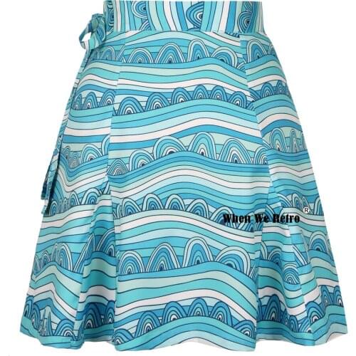 High Quality Waves Printed Women Summer Beach Skirt Plus Size y2k Skirts SS0015 Sexy Beach Holiday Blue Quick Wrap Skirt