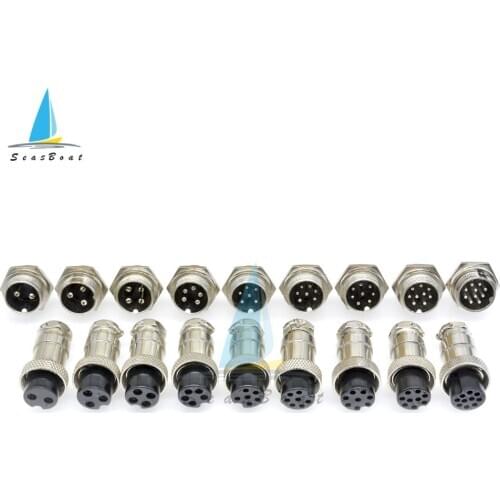 1set GX16 2/3/4/5/6/7/8/9/10 Pin Male & Female 16mm L70-78 Circular Aviation Socket Plug Wire Panel Connector W/ Plastic Cap Lid