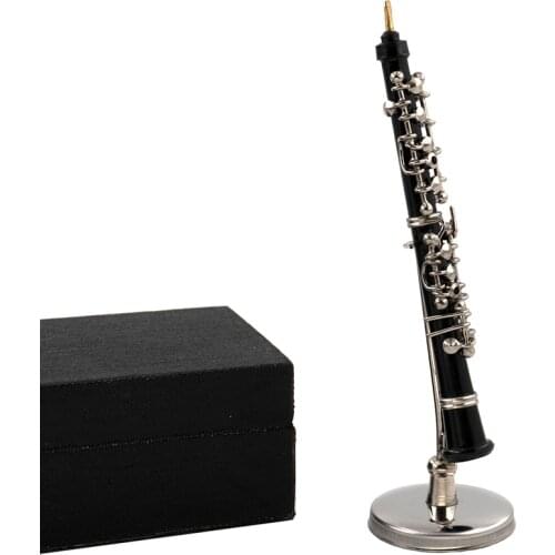 1Pcs Miniature Alloy Oboe Model with Support Mini Musical Instrument 1/12 Dollhouse ob11 1/6 Action figure Accessories bjd
