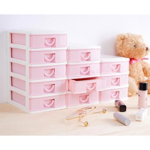 1PC Multi Layer Large Capacity Pink Dressing Case Jewel Case Drawer Type Storage Box for Girl ENV 005
