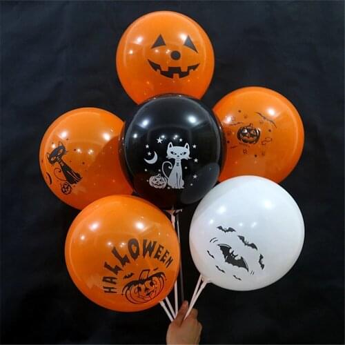 10Pcs 12inch Halloween Balloons Ghost Spider Bat Skull Balloon Halloween Party Decor Ghost Horror Festival Pumpkin Bat Globos