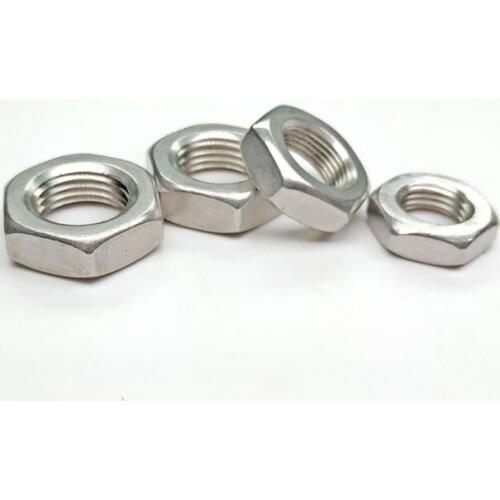 10pcs M8 M10 M12 M14 hex nuts external hexagon socket 1mm/1.25mm/1.5mm fine pitch stainless steel thread famale screws