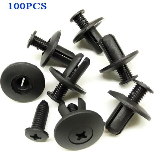 100pcs Auto Fastener Clip 8mm Hole Universal Auto Plastic Rivets Fasteners Screw Car Fender Buckle Fixed Clips