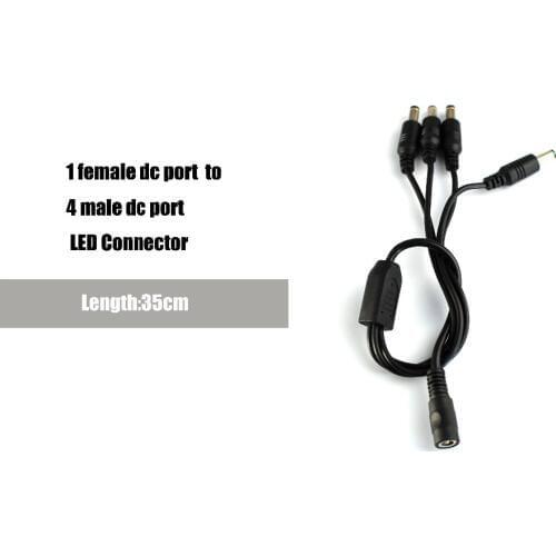 100 Pack DC 1 Female to 4 Male Power Splitter CCTV Security System Camera plug Adapter Cable Connector Jack