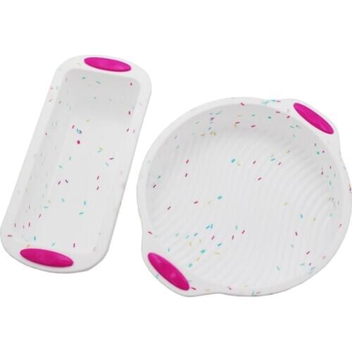 2Pcs/SetBaking Cake Mold Silicone Two-Color Double-Ear Bread Toast Bakeware Tray Decorating Kitchen Eco-Friendly Baking Tools