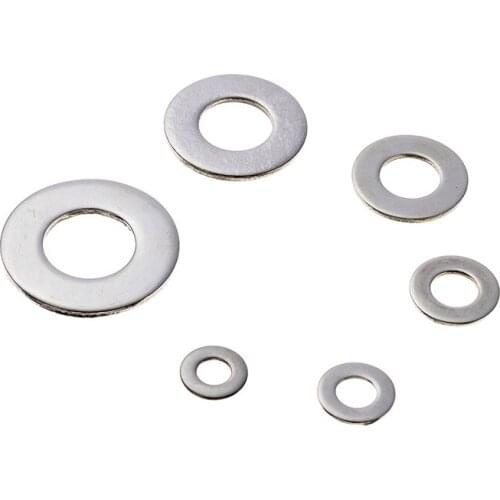 270Pcs Flat Washers M4 M5 M6 M8 M10 M12 Stainless Steel Flat Washers Kit Solid Seal Insulation Gasket Metal Screw Gaskets