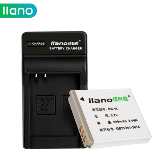 LLANO NB-4L NB4L NB 4L Camera Battery With Chager For Canon IXUS 30 40 50 55 60 65 80 100 I20 110 130 PowerShot SD1000 1100 L10