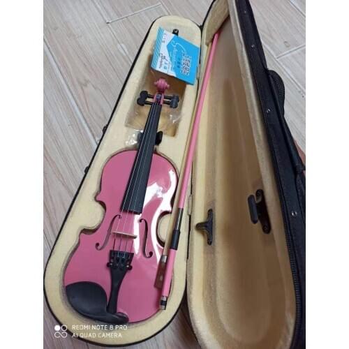 Free shipping 1/8 pink violin for children