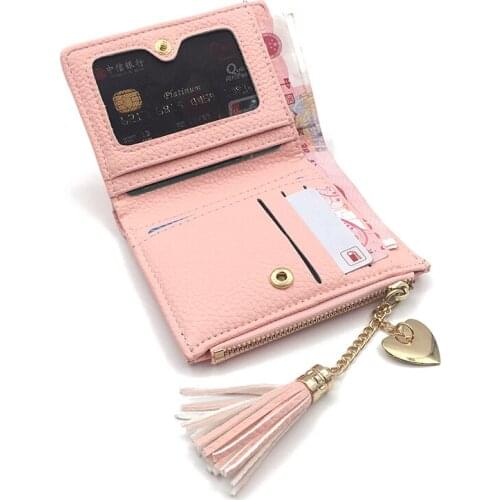 Brand New 2020 Fashion Women Wallet Tassel Short Wallets Large Capacity Zipper Hasp Ladies Bag Purse Money Female Credit Card