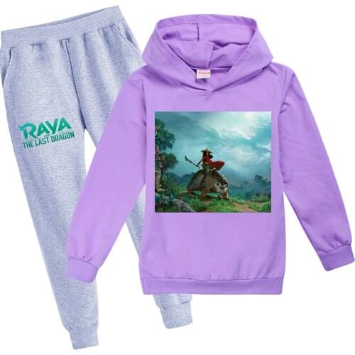 Kids Girls Raya and The Last Dragon Baby Clothing Sets Children suit Boys Tracksuits Kids Sport Suits Hoodies Top+Pants 2pcs Set