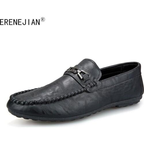 ERENEJIAN Mens Lofers Fashion Driving Shoes Slip-On Boat Footwear PU Leather Comfortable Casual Shoes For Male