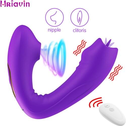 3 In 1 G Spot Dildo Vibrator Adults Powerful Female Masturbator Sucking Sex Toys for Women Clitoris Stimulator Licking Vibrating