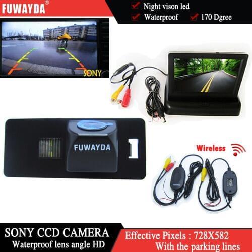 FUWAYDA Car Reverse Camera With Monitor Car Rear View Camera Car Monitor Car for AUDI A1 A4 (B8) A5 S5 Q5 TT / PASSAT R36 5D