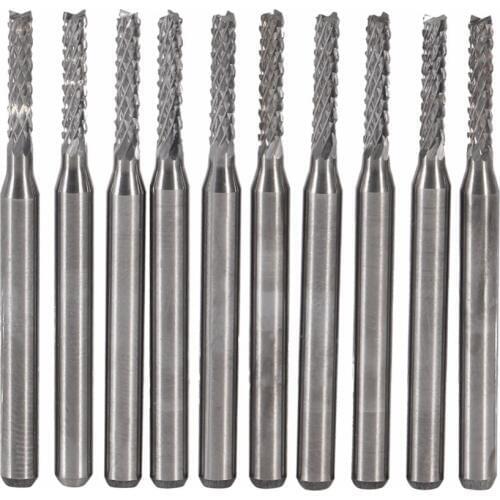 10pcs/ 2mm Cemented Carbide End Mill Engraving Bits Carving Drill SMT/CNC/PCB Cutter