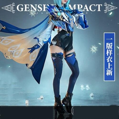 Anime Genshin Impact Eula Game Suit Uniform Cosplay Costume Halloween Carnival Costume For Women 2021 NEW
