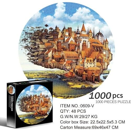 Round Jigsaw Puzzle 1000 Pieces Puzzle Game Christmas Assembling Puzzles for Adults Puzzle Toys Kids Children Educational Toys