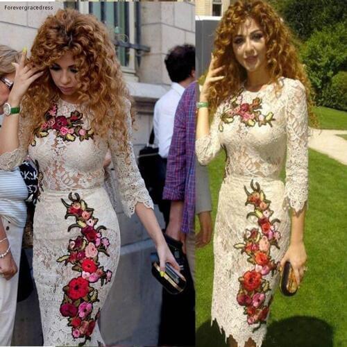 2019 Myriam Fares Long Sleeve Mother of the Bride Dresses Lace Formal Godmother Evening Party Guests Gown Plus Size