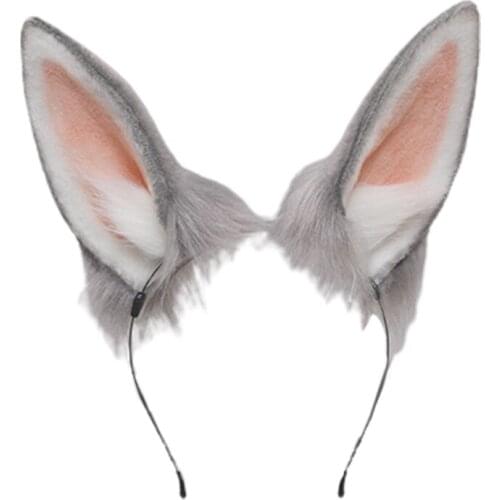 Animal Rabbit Ears Hair Hoop Plush Headdress Cosplay Halloween Party Headband