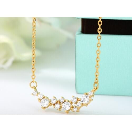 Geometry Choker Zircon Crystal Necklace Neck Pendants Women Clavicle Chain Feminino Collar Gothic Aesthetic Jewelry Wholesale