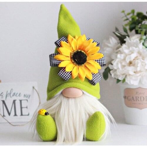 Bee sunflower Gnome Doll Desktop Decor Swedish Honey Bee Elf Home Bee Festival Plush Beard Faceless Doll Dwarf Decor Ornament