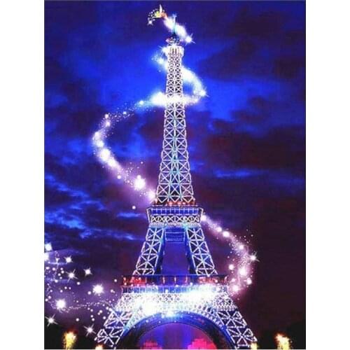 Scenery diamond mosaic paris tower embroidery painting hat girl rhinestone stickers decoration diamond art needlework handcraft