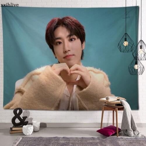 Customized Han Jisung Hanging Fabric Background Wall Covering Home Decoration Blanket Tapestry Bedroom,Living Room Wall Decor