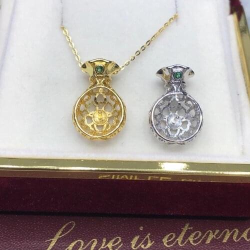 Hot Classical New 925 Sterling Silver Pendant Base Settings Mountings Findings Parts for Pearl Coral Jade Beads Stones Crystal