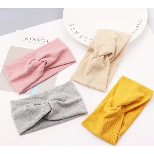 Women Girls Elegant Colorful Cotton Knot Knitting Headband Hair Holder Sweet Hairbands Turbans Bandanas Fashion Hair Accessories